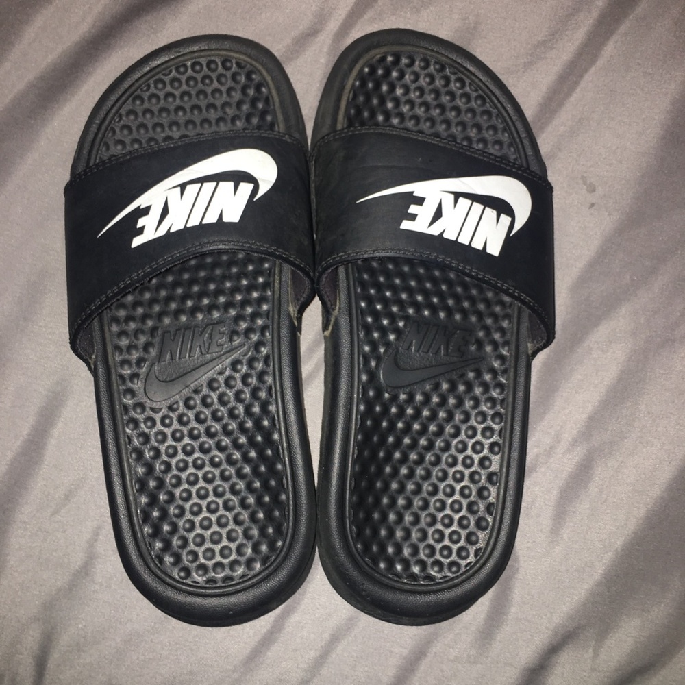 Black Nike Slides